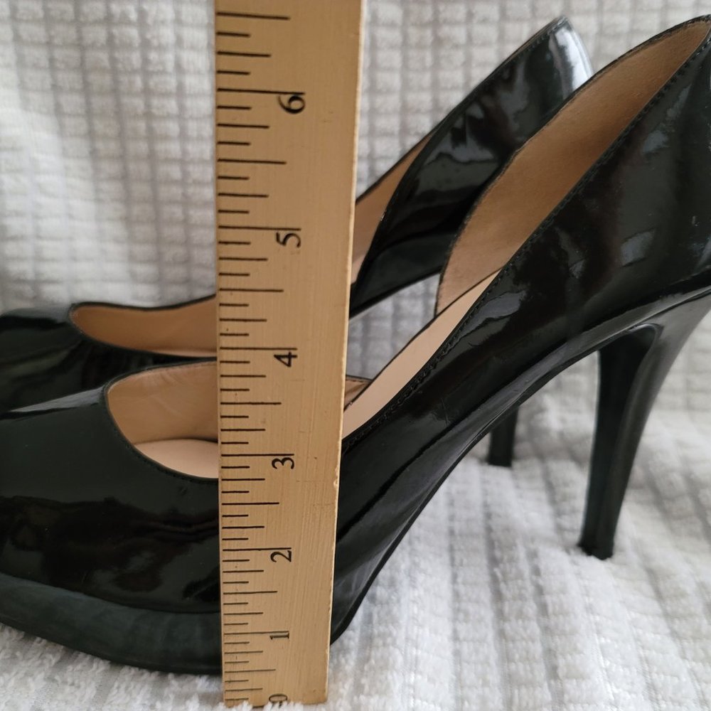Black Patent LEATHER peep toe Pump - Picture 3 of 4